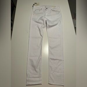 NEW Rag & Bone The Dre Boyfriend Skinny Jeans  White Denim Size 28